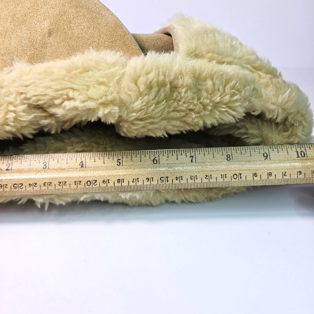 Vintage Suede Trapper Hat Mens Tan Leather Aviator Ear Flap Cap Portugal Fur - Picture 9 of 9
